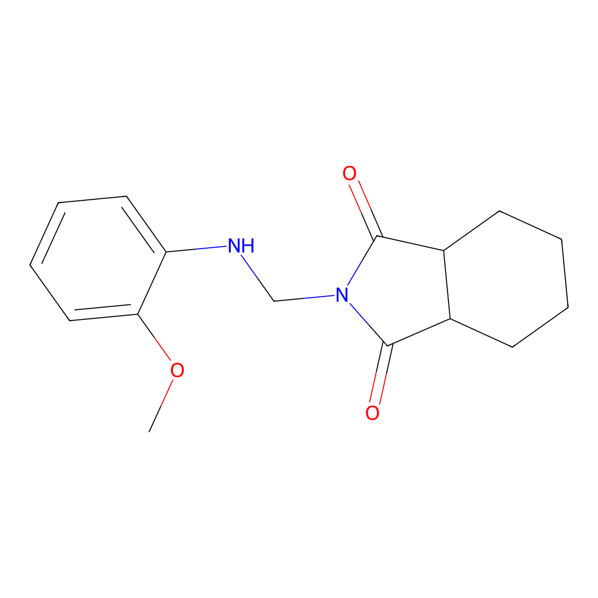2-{[(2-methoxyphenyl)amino]methyl}-octahydro-1H-isoindole-1,3-dione molecular structure, CAS 313260-28-5