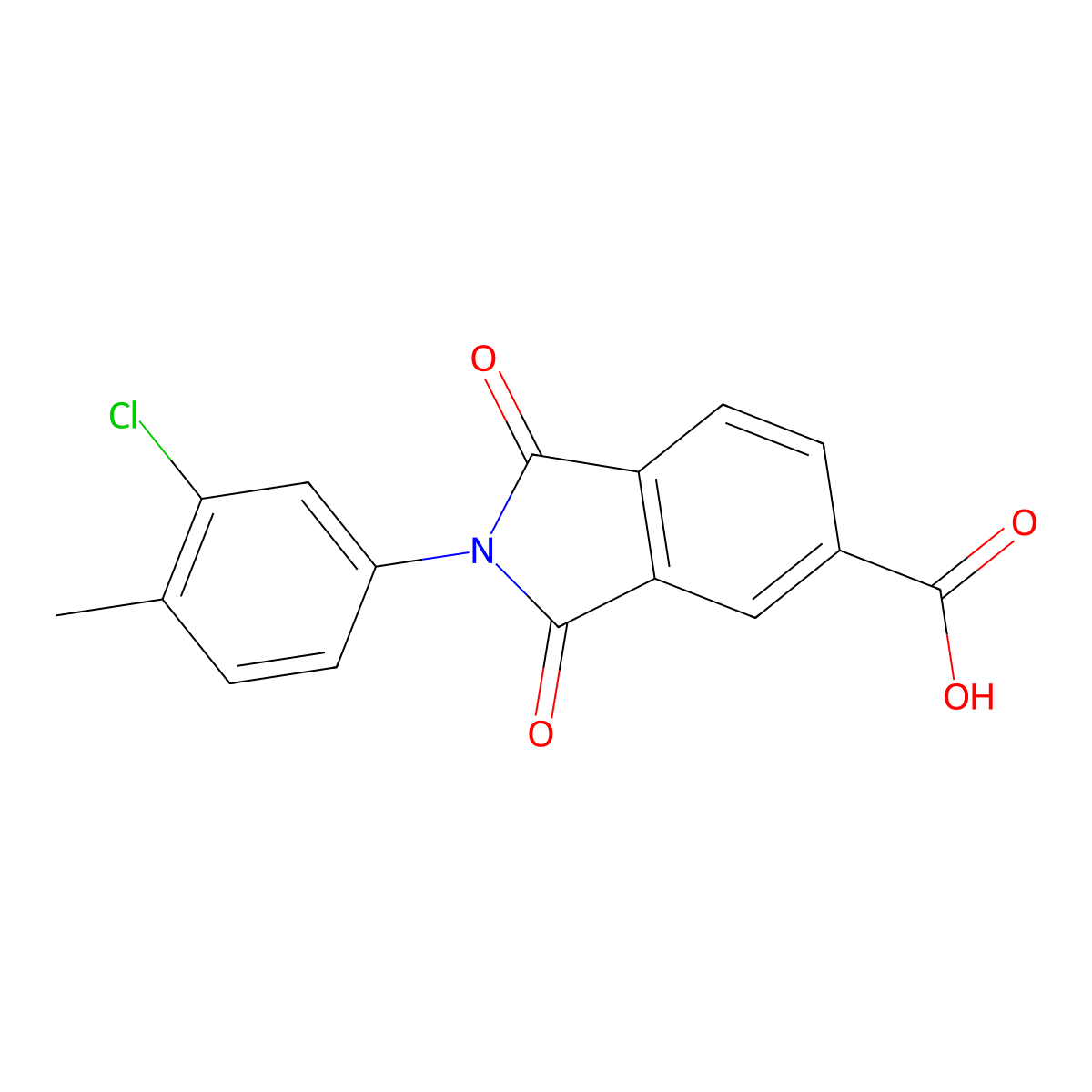2-(3-Chloro-4-methylphenyl)-1,3-dioxoisoindoline-5-carboxylic acid molecular structure, CAS 313260-37-6