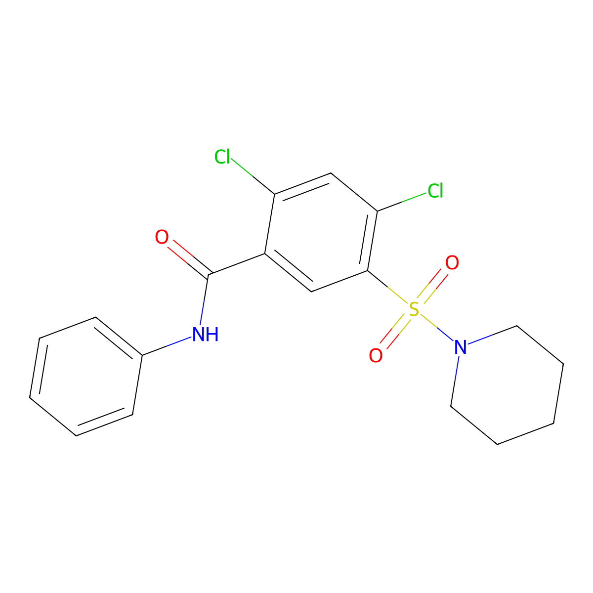 2,4-Dichloro-N-phenyl-5-(1-piperidinylsulfonyl)benzamide molecular structure, CAS 313261-06-2