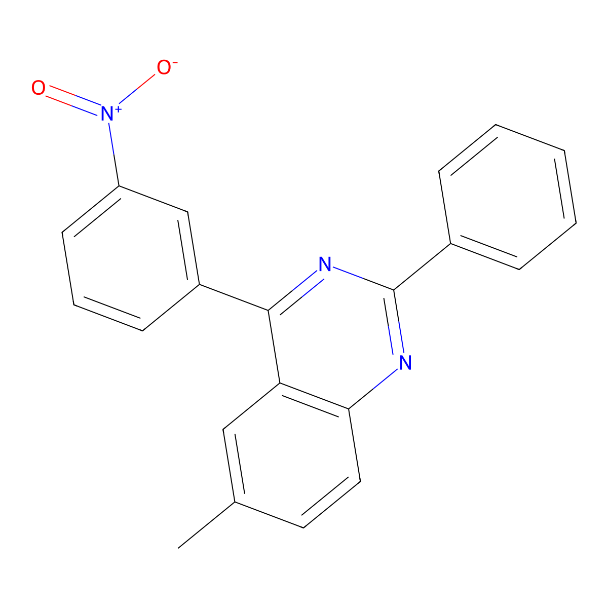 6-Methyl-4-(3-nitrophenyl)-2-phenylquinazoline molecular structure, CAS 313261-40-4