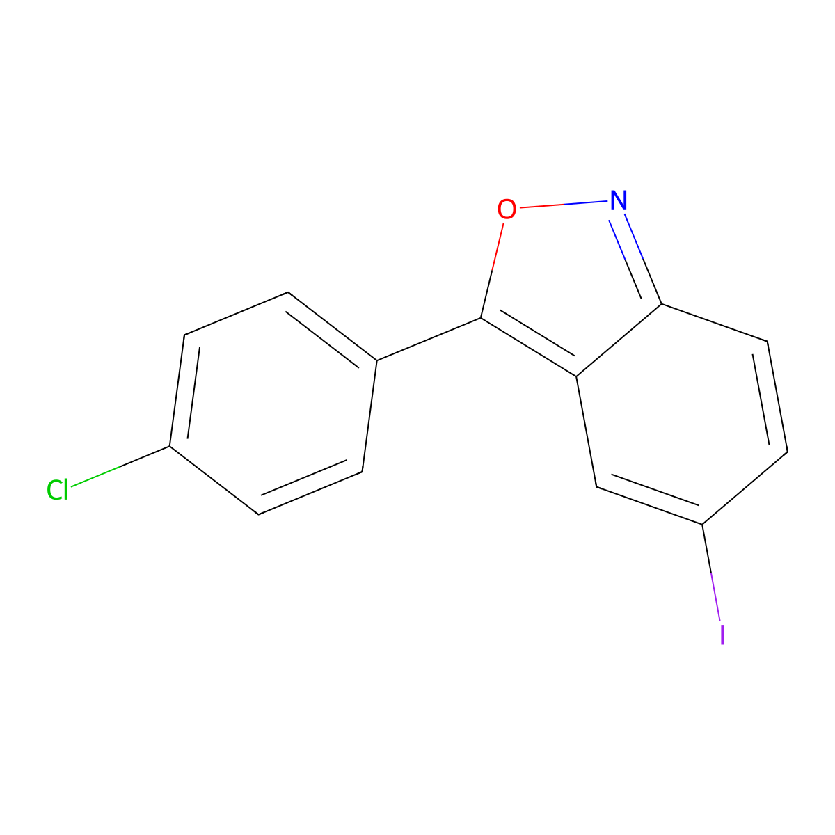 3-(4-Chlorophenyl)-5-iodo-2,1-benzoxazole molecular structure, CAS 313261-50-6