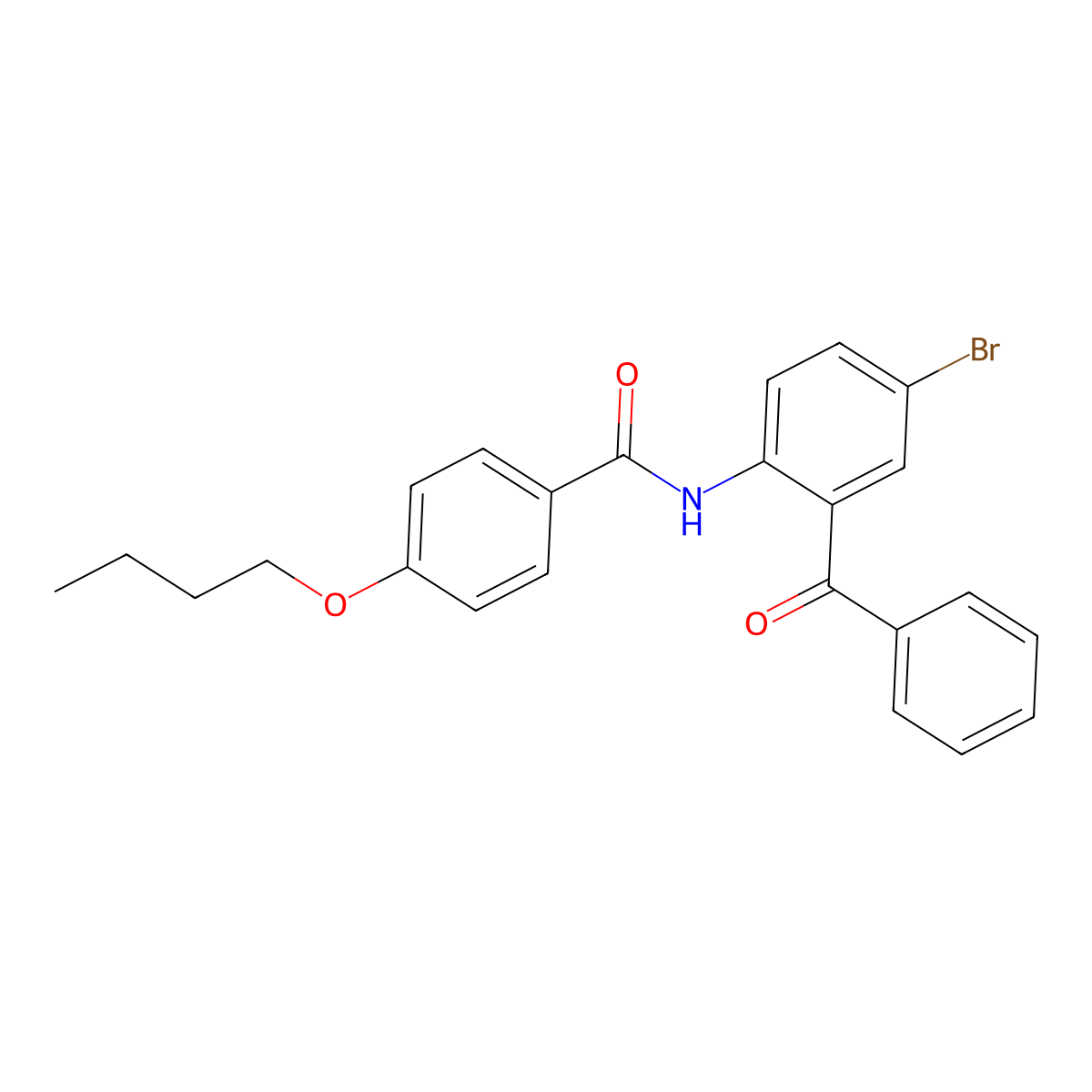 N-(2-benzoyl-4-bromophenyl)-4-butoxybenzamide molecular structure, CAS 313261-52-8