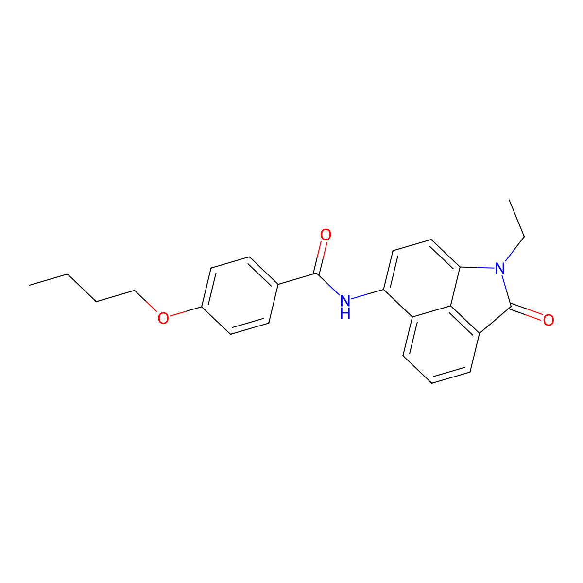 4-butoxy-N-(1-ethyl-2-oxo-1,2-dihydrobenzo[cd]indol-6-yl)benzamide molecular structure, CAS 313261-54-0
