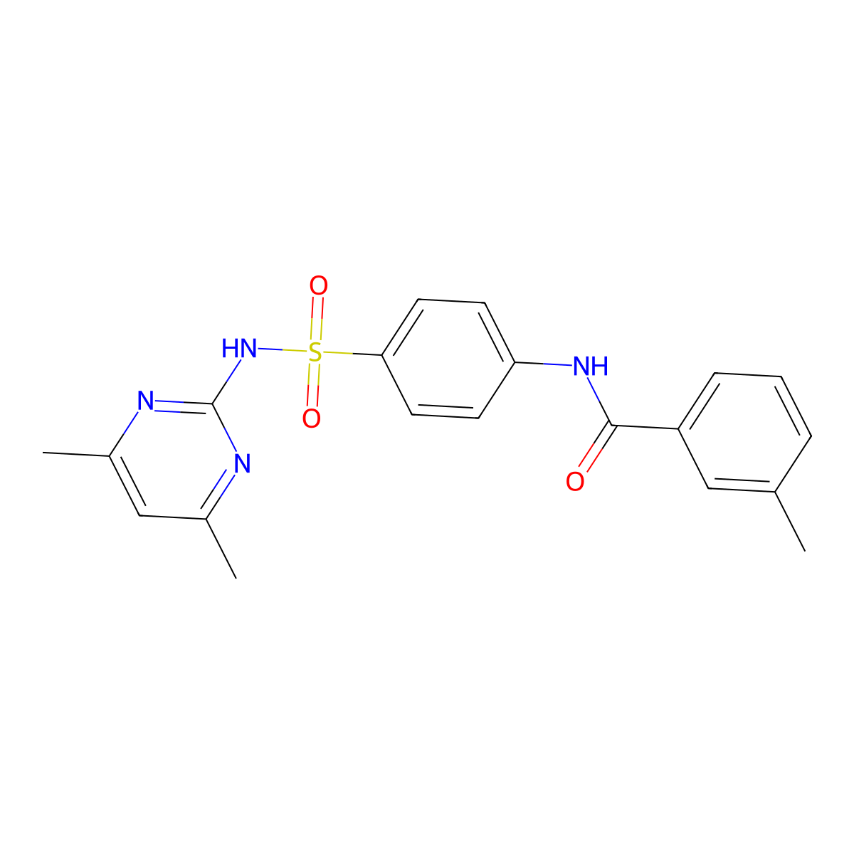 N-{4-[(4,6-dimethylpyrimidin-2-yl)sulfamoyl]phenyl}-3-methylbenzamide molecular structure, CAS 313261-56-2