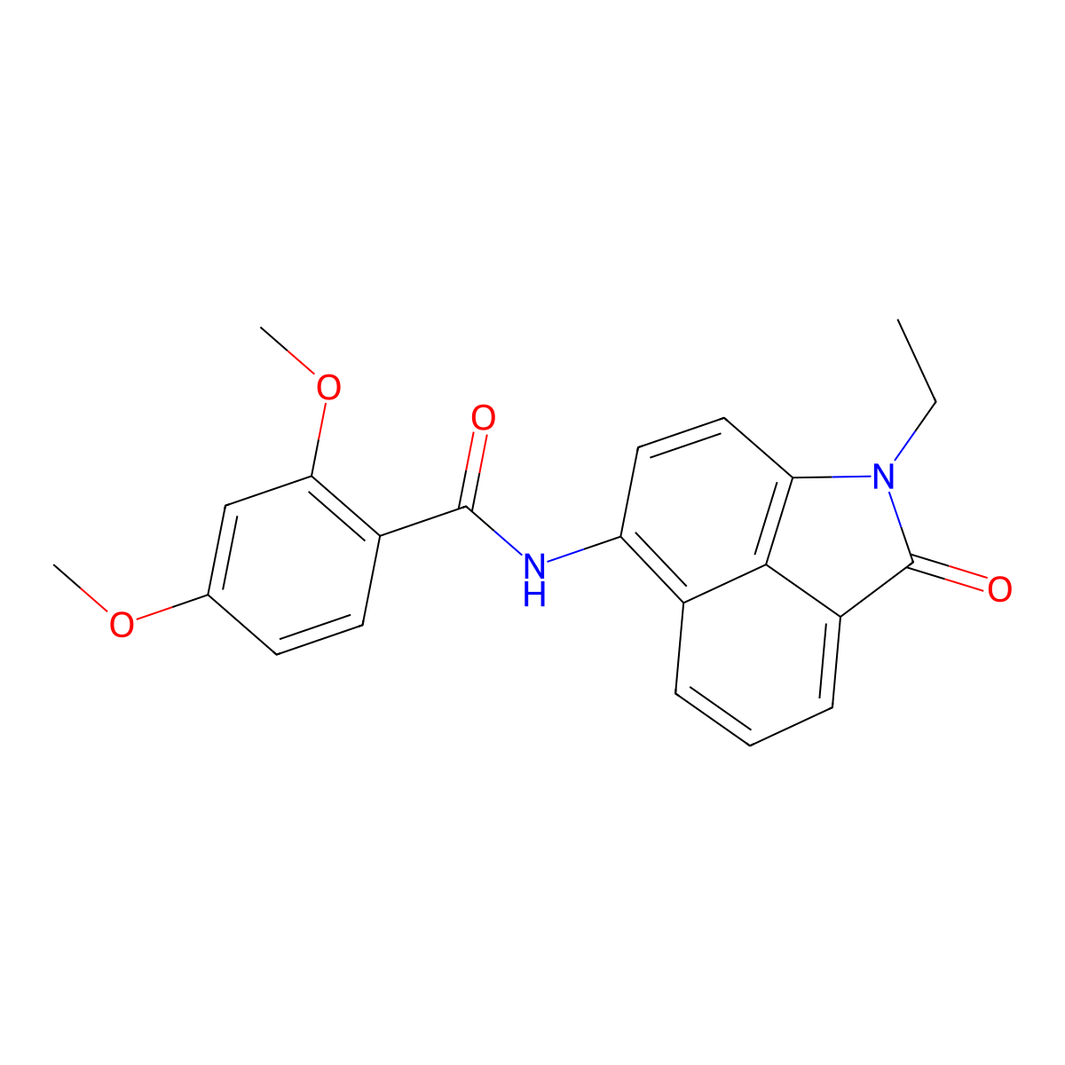 N-(1-ethyl-2-oxo-1,2-dihydrobenzo[cd]indol-6-yl)-2,4-dimethoxybenzamide molecular structure, CAS 313261-57-3