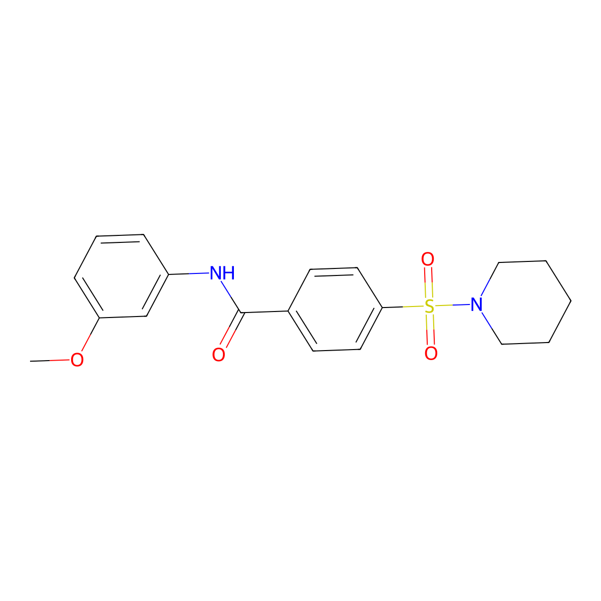 N-(3-methoxyphenyl)-4-(piperidin-1-ylsulfonyl)benzamide molecular structure, CAS 313261-61-9