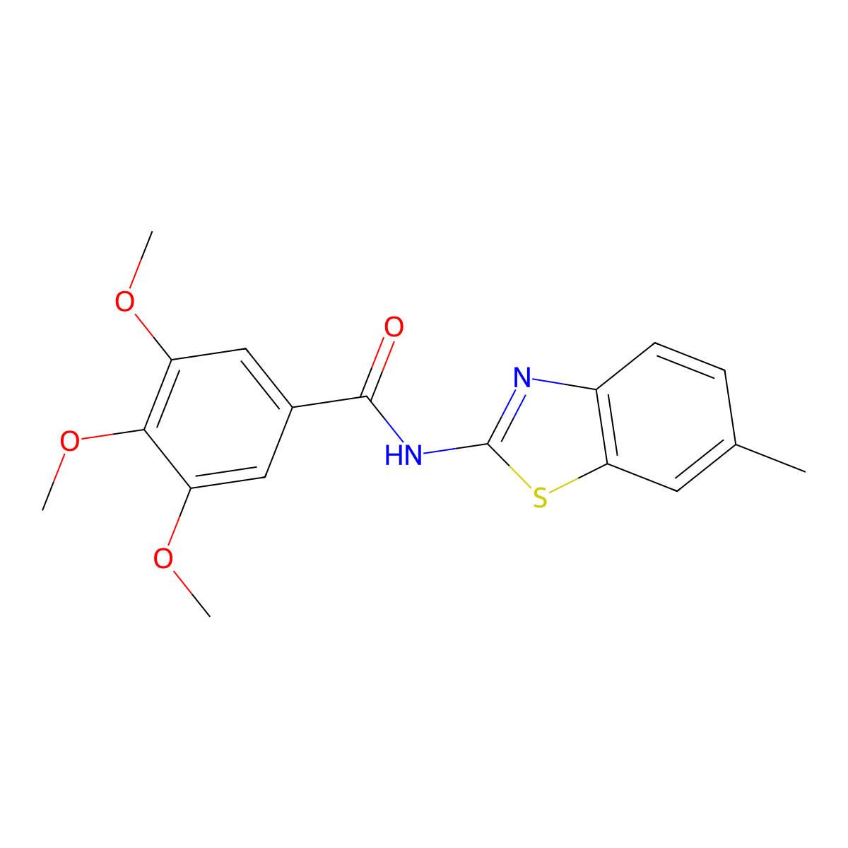 3,4,5-Trimethoxy-N-(6-methyl-benzothiazol-2-yl)-benzamide molecular structure, CAS 313261-97-1