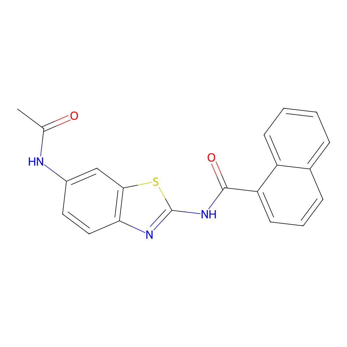 N-(6-acetamido-1,3-benzothiazol-2-yl)naphthalene-1-carboxamide molecular structure, CAS 313262-02-1
