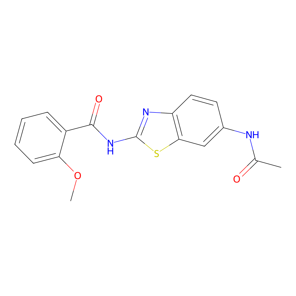 N-(6-acetamido-1,3-benzothiazol-2-yl)-2-methoxybenzamide molecular structure, CAS 313262-04-3