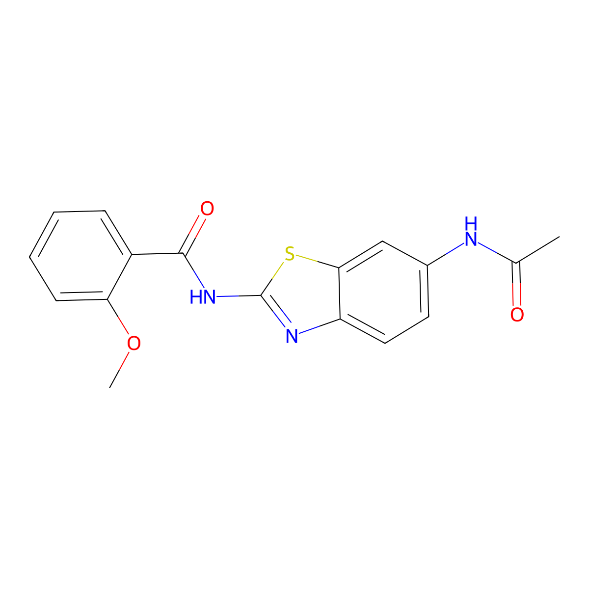 N-(6-acetamido-1,3-benzothiazol-2-yl)-2-methoxybenzamide molecular structure, CAS 313262-04-3