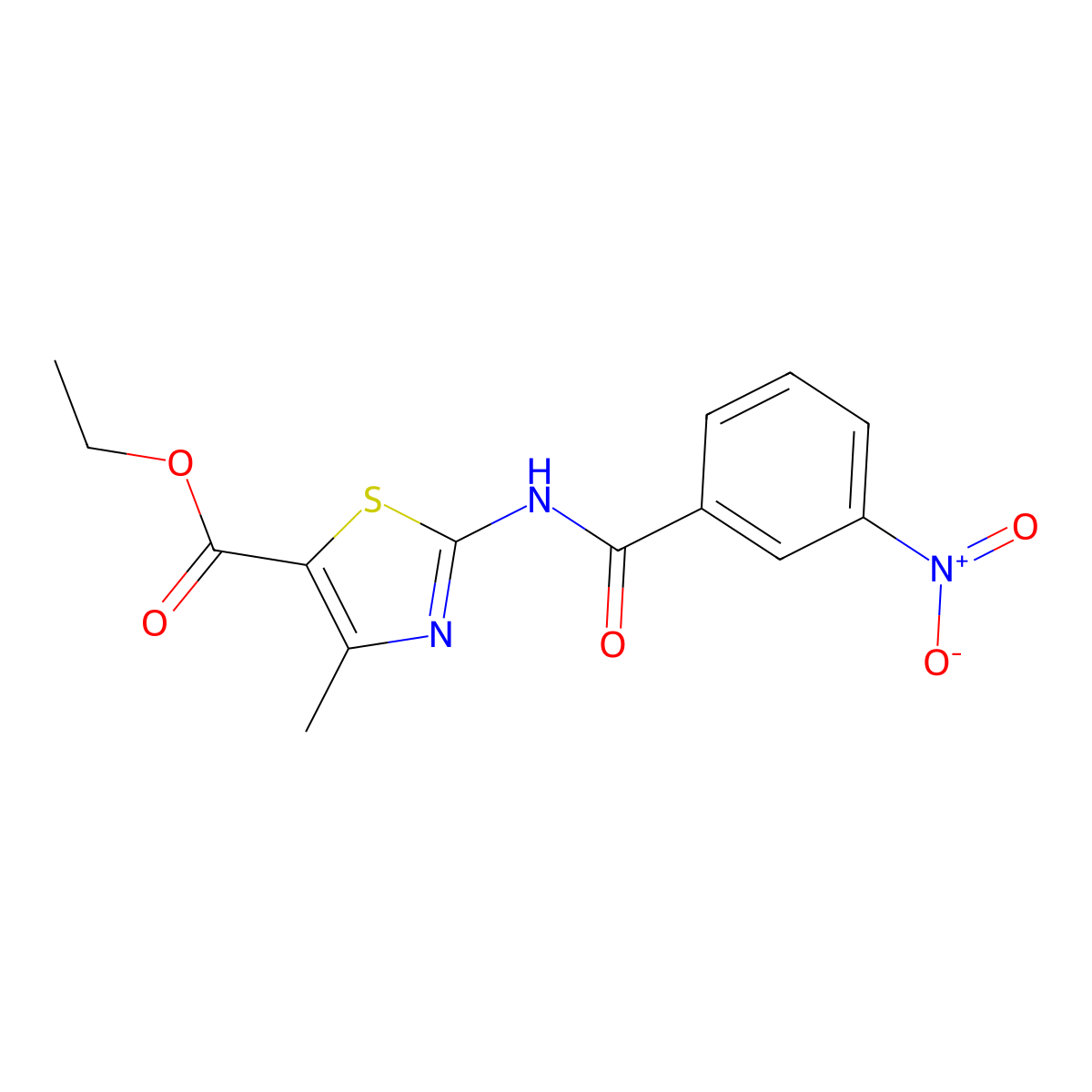 Ethyl 4-methyl-2-[(3-nitrobenzoyl)amino]-1,3-thiazole-5-carboxylate molecular structure, CAS 313262-15-6