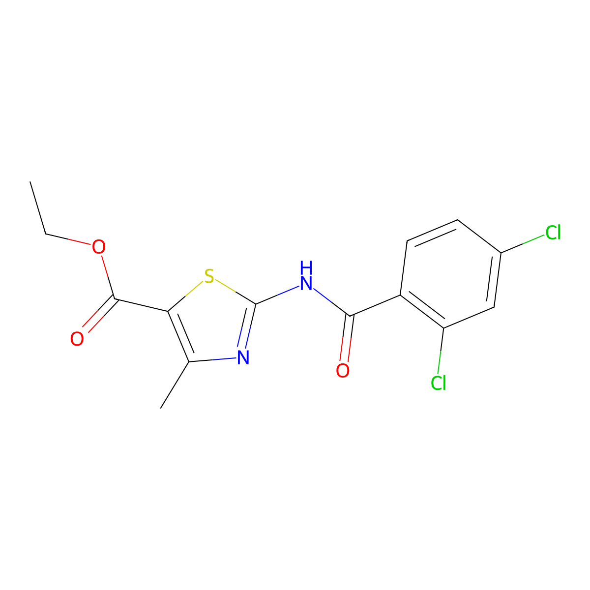 Ethyl 2-[(2,4-dichlorobenzoyl)amino]-4-methyl-1,3-thiazole-5-carboxylate molecular structure, CAS 313262-18-9
