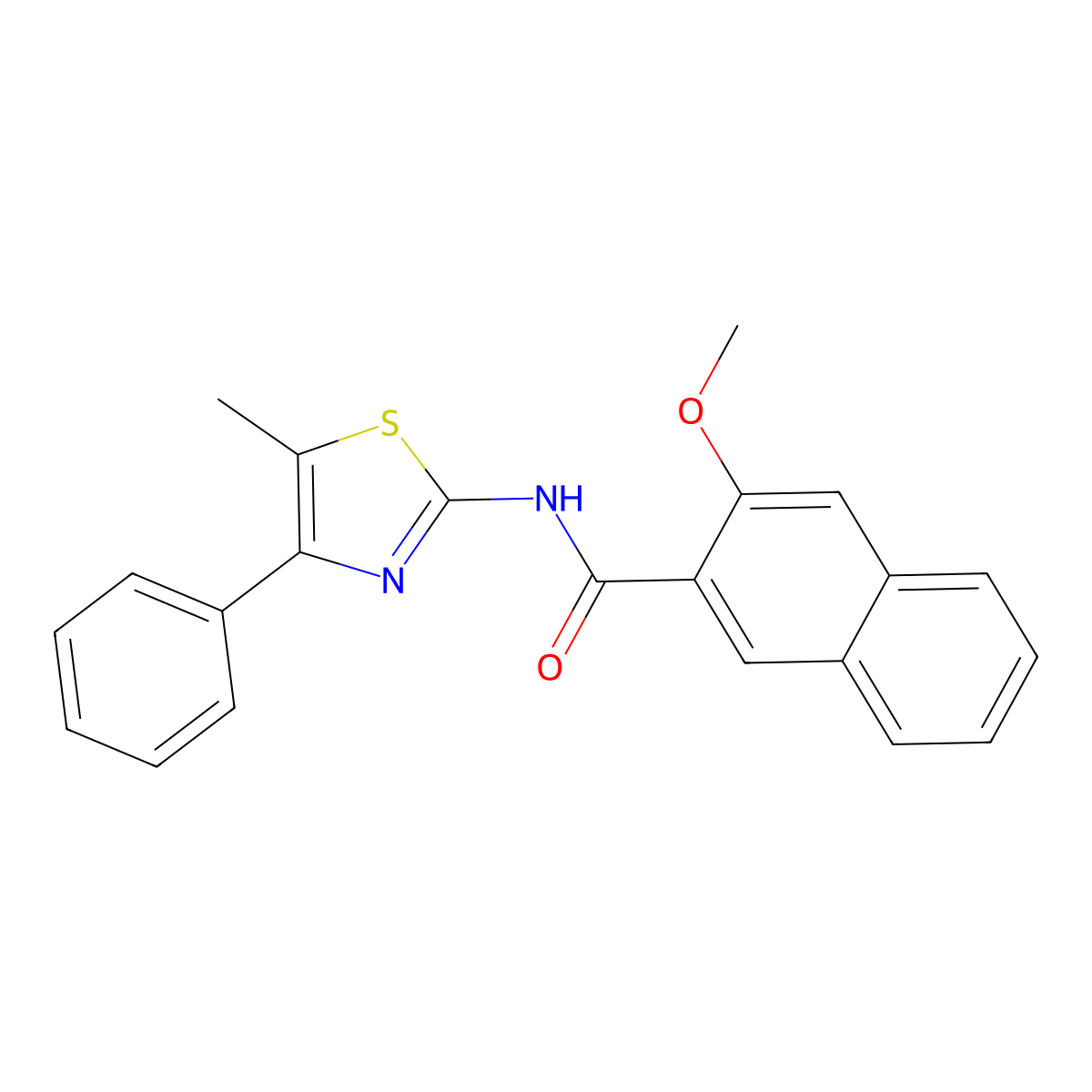 3-methoxy-N-(5-methyl-4-phenyl-1,3-thiazol-2-yl)naphthalene-2-carboxamide molecular structure, CAS 313262-25-8