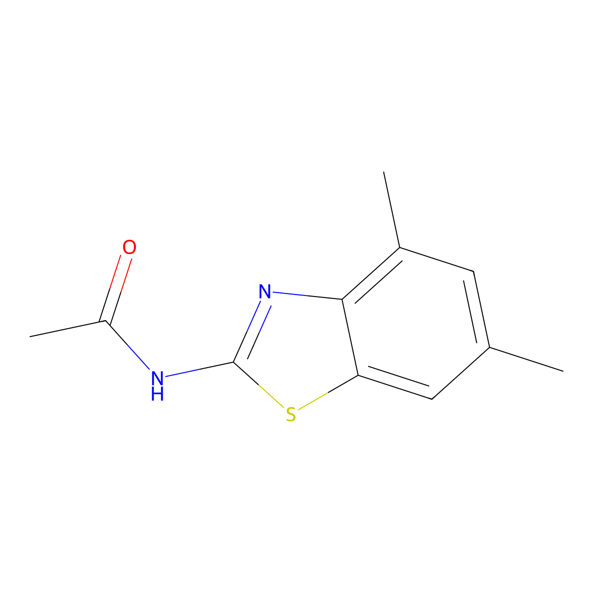 N-(4,6-dimethyl-1,3-benzothiazol-2-yl)acetamide molecular structure, CAS 313262-36-1