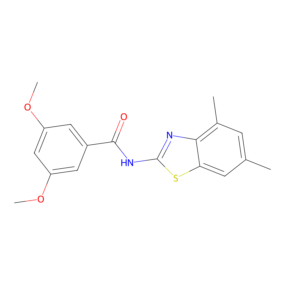 N-(4,6-dimethyl-1,3-benzothiazol-2-yl)-3,5-dimethoxybenzamide molecular structure, CAS 313262-39-4