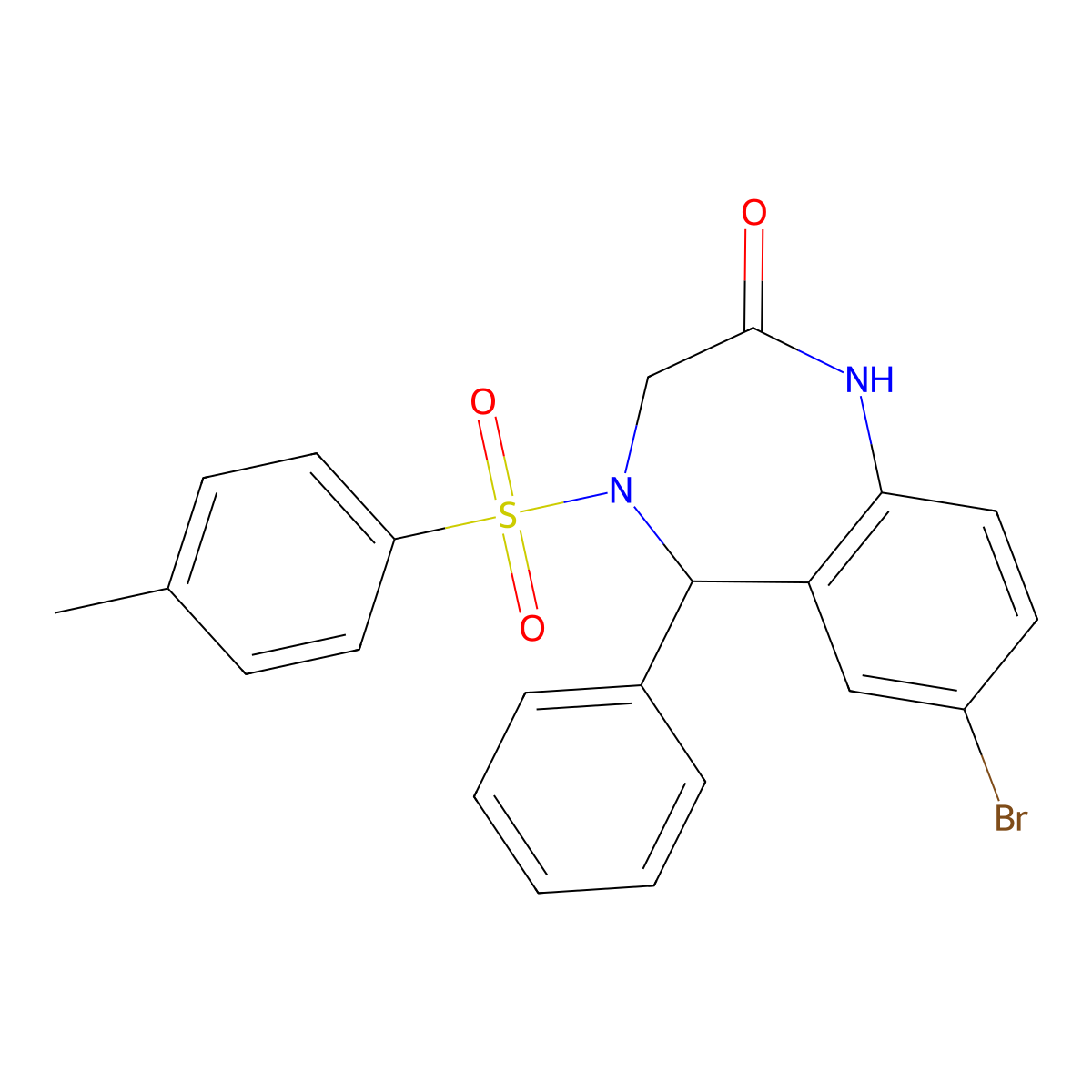 7-bromo-5-phenyl-4-tosyl-4,5-dihydro-1H-benzo[e][1,4]diazepin-2(3H)-one molecular structure, CAS 313262-70-3