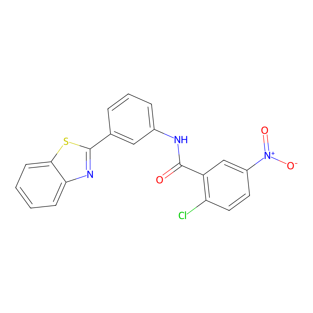 N-[3-(1,3-benzothiazol-2-yl)phenyl]-2-chloro-5-nitrobenzamide molecular structure, CAS 313262-89-4