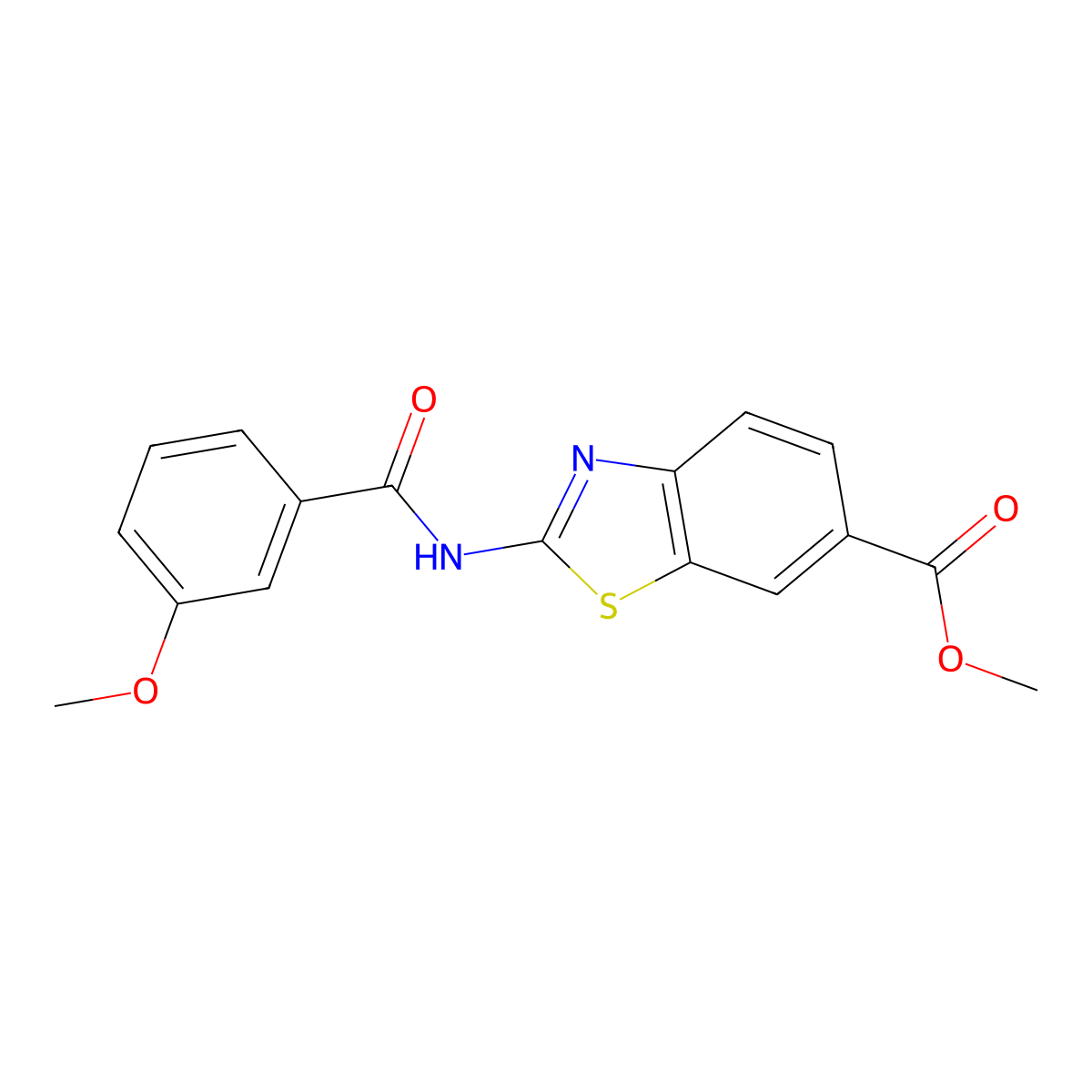 Methyl 2-(3-methoxybenzamido)benzo[d]thiazole-6-carboxylate molecular structure, CAS 313262-91-8