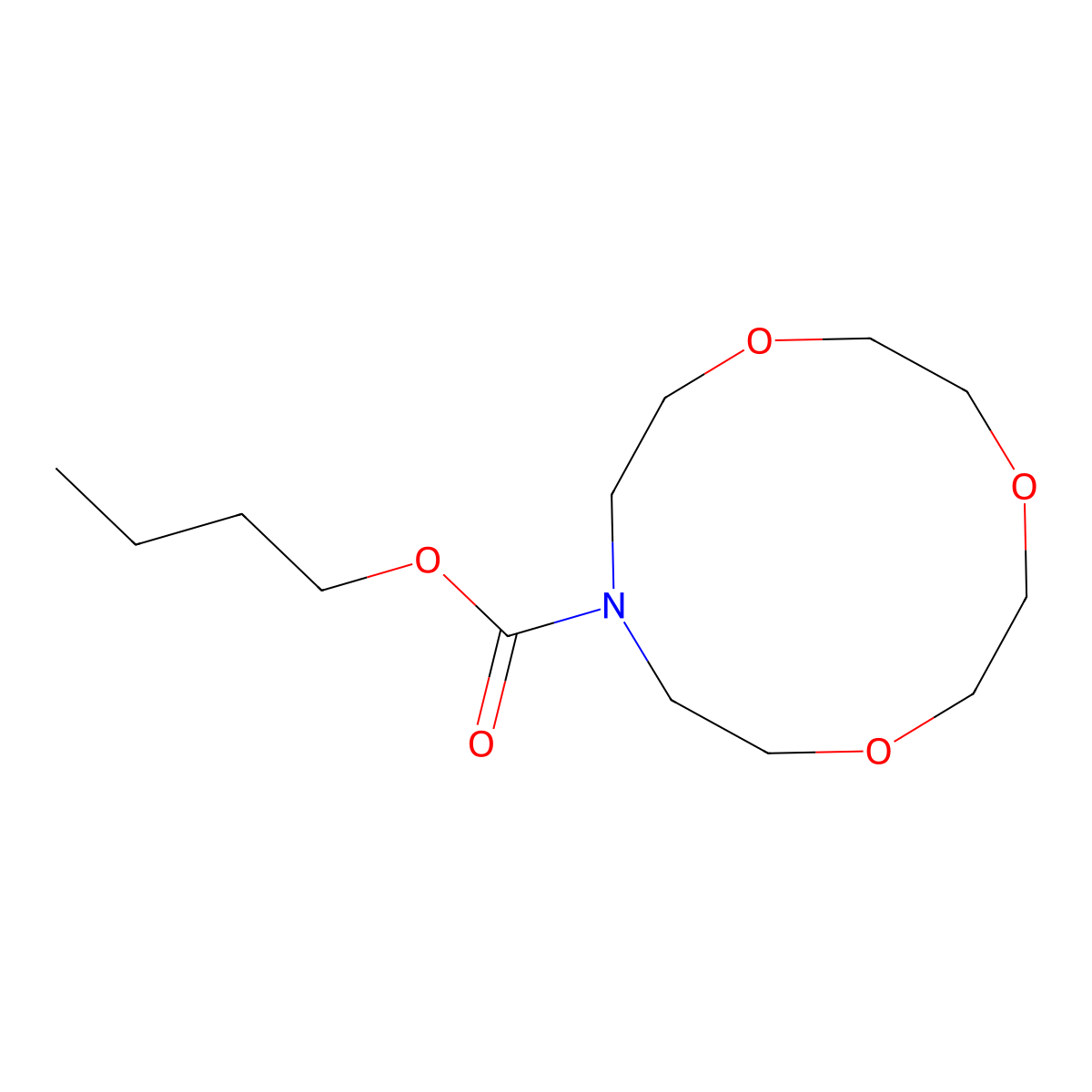 Butyl 1,4,7-trioxa-10-azacyclododecane-10-carboxylate molecular structure, CAS 313266-02-3