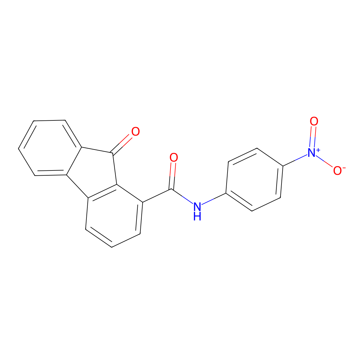 N-(4-nitrophenyl)-9-oxofluorene-1-carboxamide molecular structure, CAS 313266-74-9