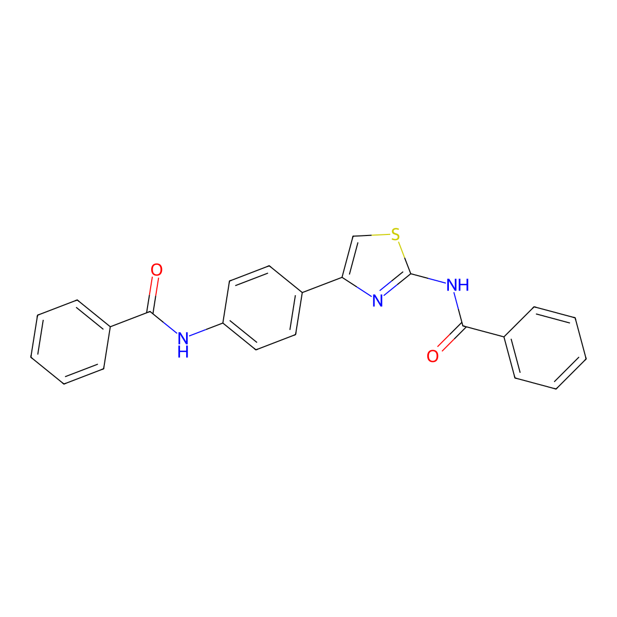 N-(4-(4-benzamidophenyl)thiazol-2-yl)benzamide molecular structure, CAS 313266-82-9