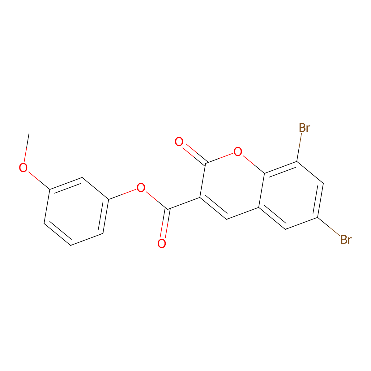 3-methoxyphenyl 6,8-dibromo-2-oxo-2H-chromene-3-carboxylate molecular structure, CAS 313267-07-1