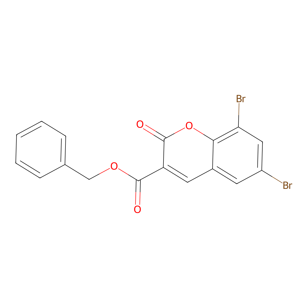 benzyl 6,8-dibromo-2-oxo-2H-chromene-3-carboxylate molecular structure, CAS 313267-08-2