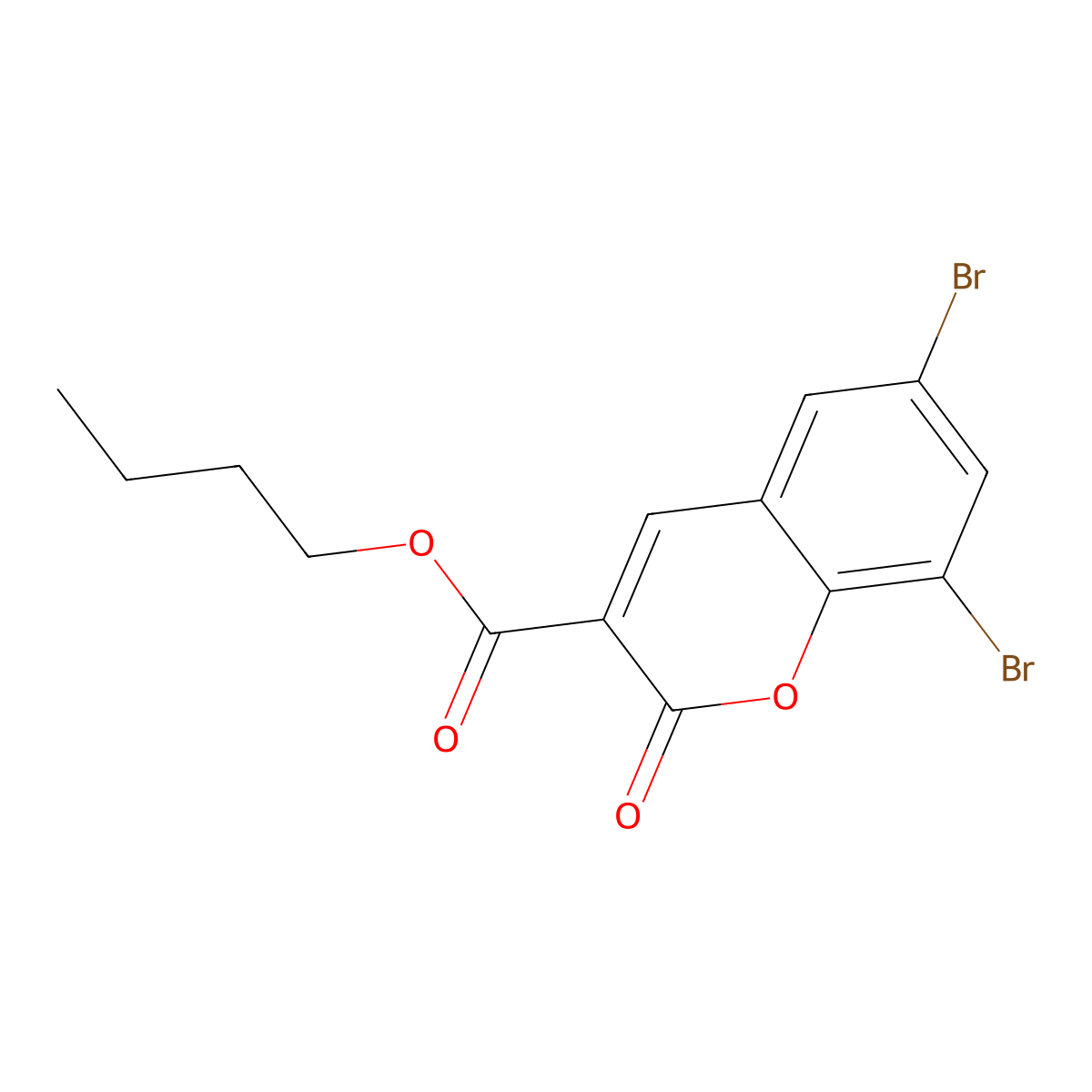 butyl 6,8-dibromo-2-oxo-2H-chromene-3-carboxylate molecular structure, CAS 313267-10-6