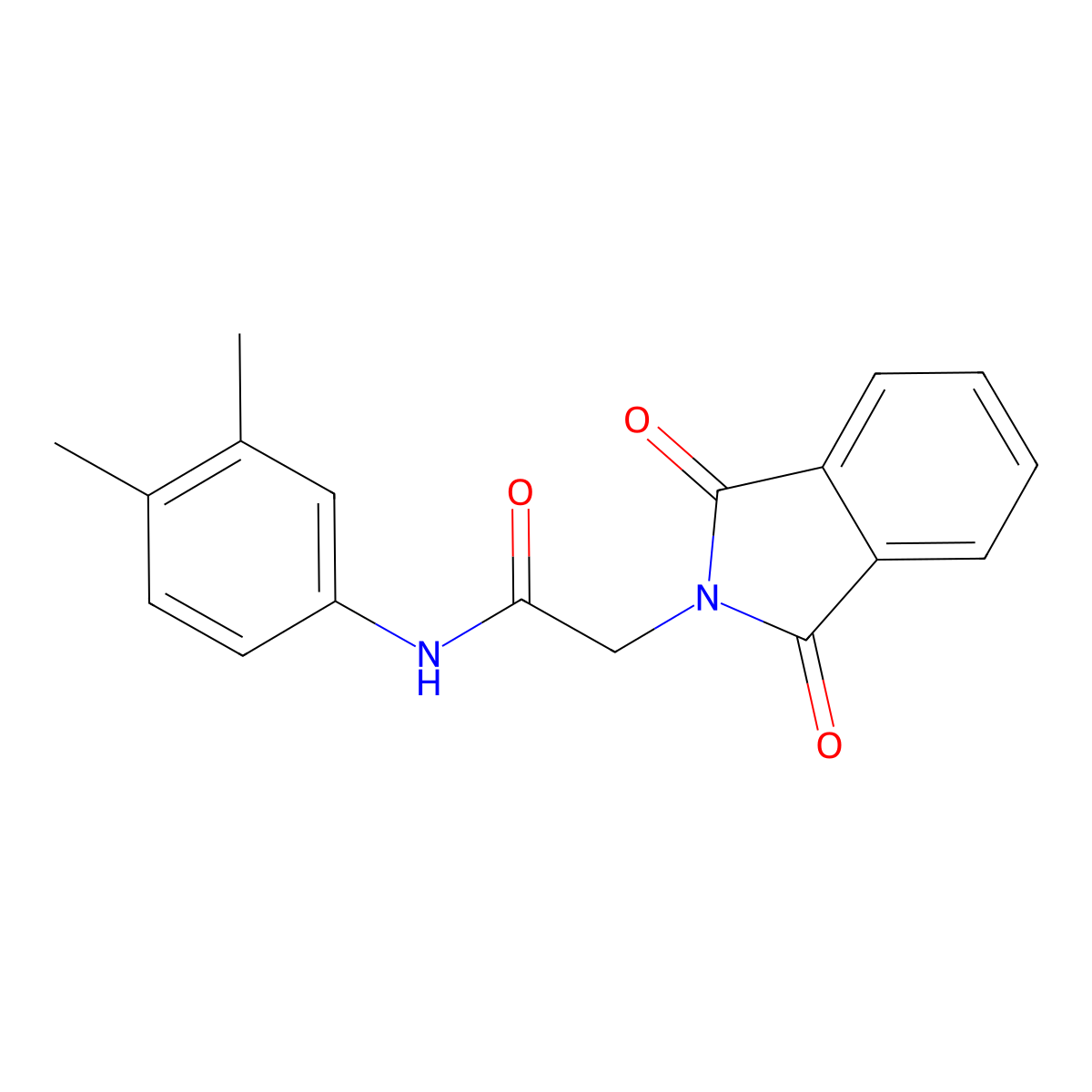 N-(3,4-dimethylphenyl)-2-(1,3-dioxoisoindolin-2-yl)acetamide molecular structure, CAS 313267-26-4
