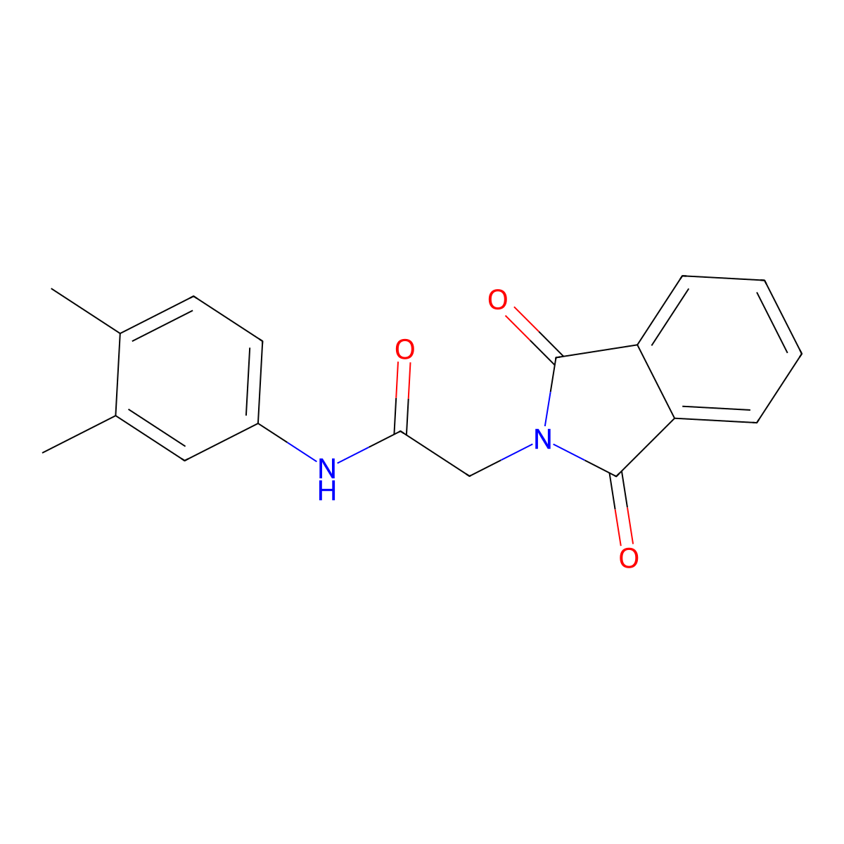 N-(3,4-dimethylphenyl)-2-(1,3-dioxoisoindolin-2-yl)acetamide molecular structure, CAS 313267-26-4