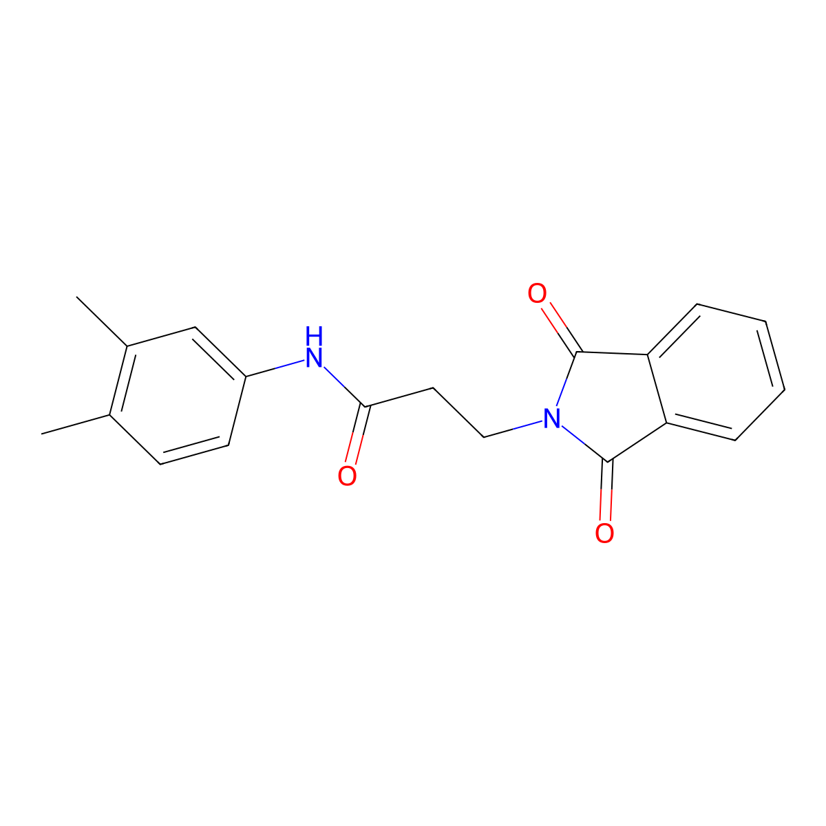 N-(3,4-dimethylphenyl)-3-(1,3-dioxoisoindol-2-yl)propanamide molecular structure, CAS 313267-27-5