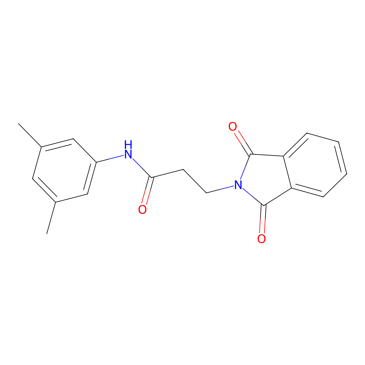 N-(3,5-dimethylphenyl)-3-(1,3-dioxo-1,3-dihydro-2H-isoindol-2-yl)propanamide molecular structure, CAS 313267-28-6