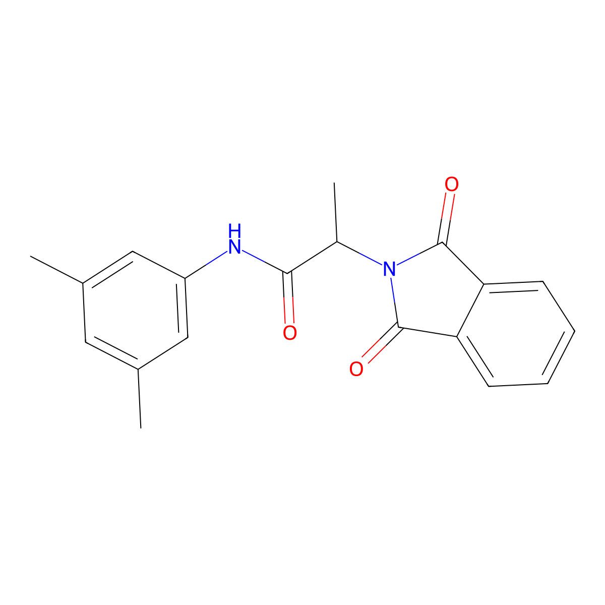 N-(3,5-dimethylphenyl)-2-(1,3-dioxoisoindol-2-yl)propanamide molecular structure, CAS 313267-29-7