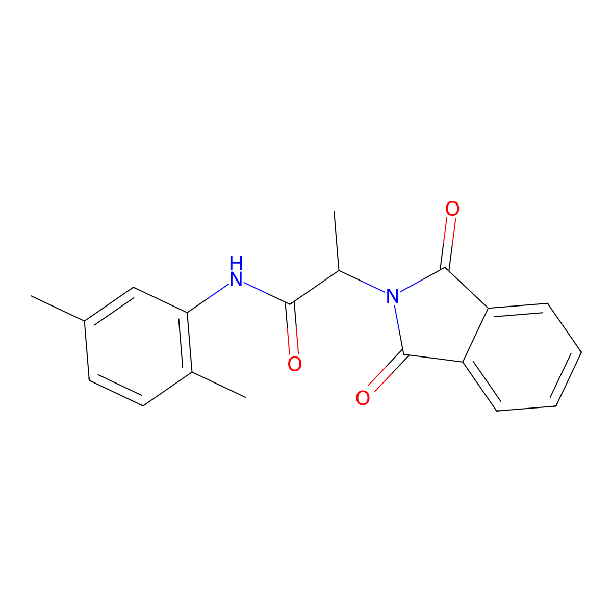 N-(2,5-dimethylphenyl)-2-(1,3-dioxoisoindol-2-yl)propanamide molecular structure, CAS 313267-31-1