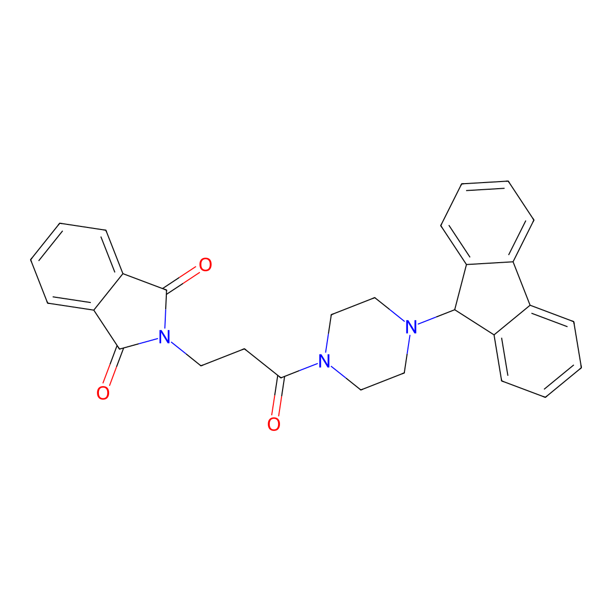 2-[3-[4-(9H-fluoren-9-yl)piperazin-1-yl]-3-oxopropyl]isoindole-1,3-dione molecular structure, CAS 313267-32-2