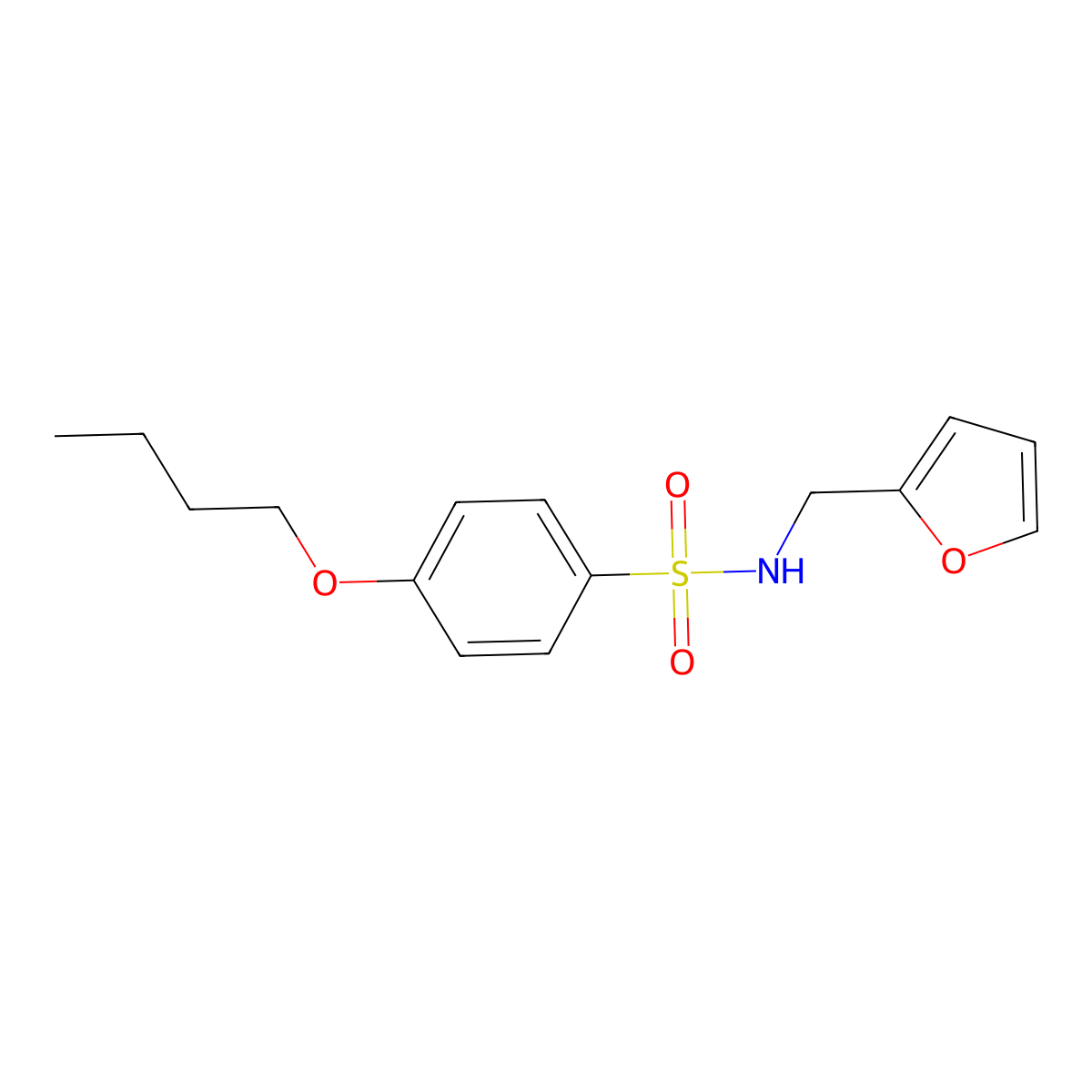 4-butoxy-N-(furan-2-ylmethyl)benzenesulfonamide molecular structure, CAS 313267-37-7