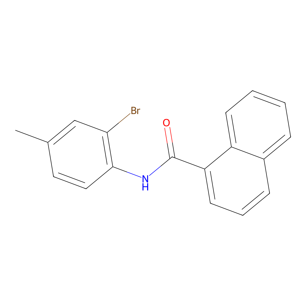 N-(2-bromo-4-methylphenyl)naphthalene-1-carboxamide molecular structure, CAS 313267-44-6