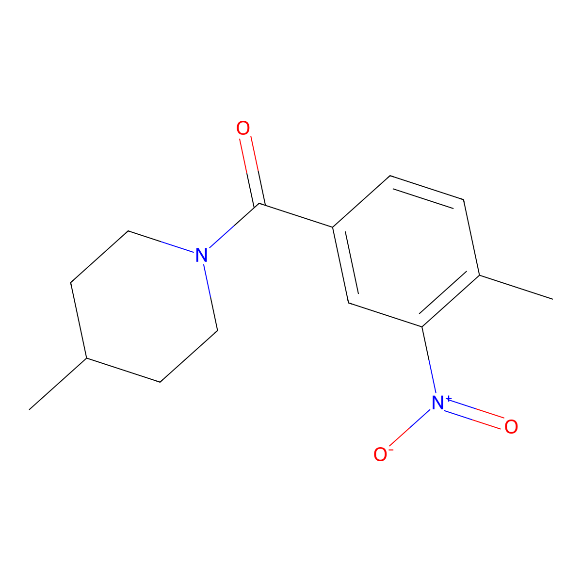 (4-Methyl-3-nitrophenyl)(4-methylpiperidin-1-yl)methanone molecular structure, CAS 313267-45-7
