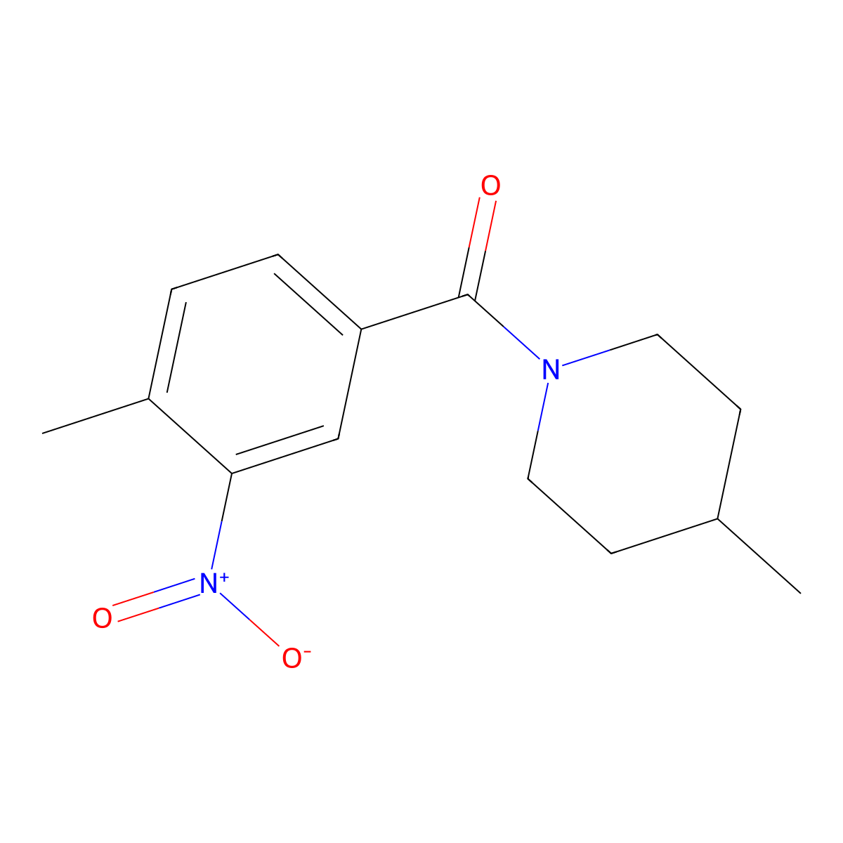(4-Methyl-3-nitrophenyl)(4-methylpiperidin-1-yl)methanone molecular structure, CAS 313267-45-7