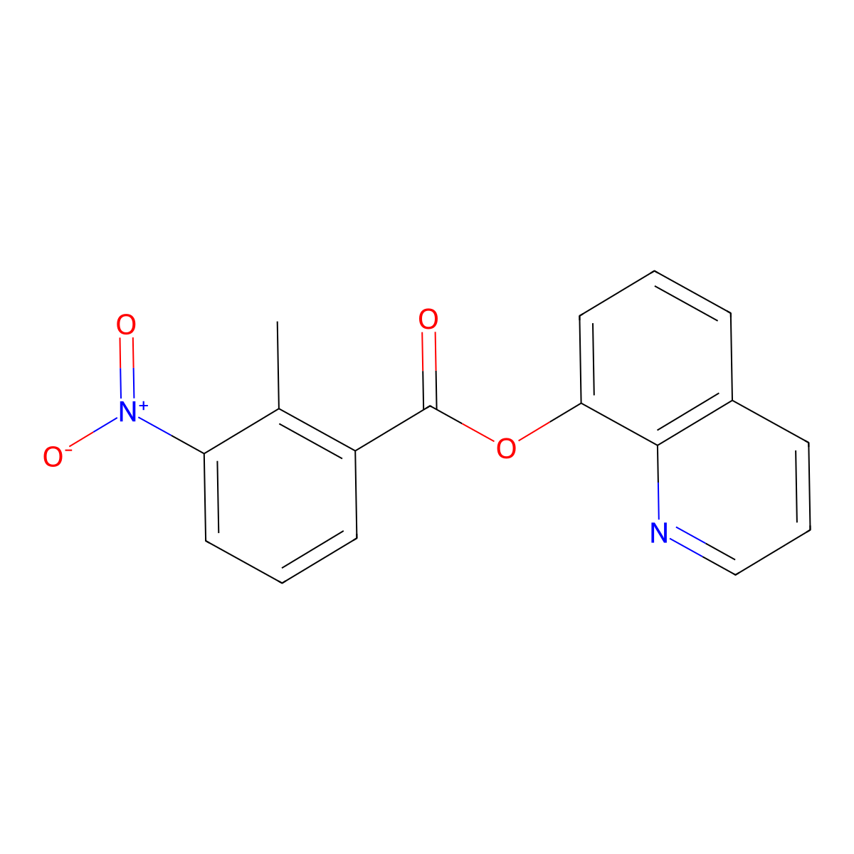 Quinolin-8-yl 2-methyl-3-nitrobenzoate molecular structure, CAS 313267-47-9