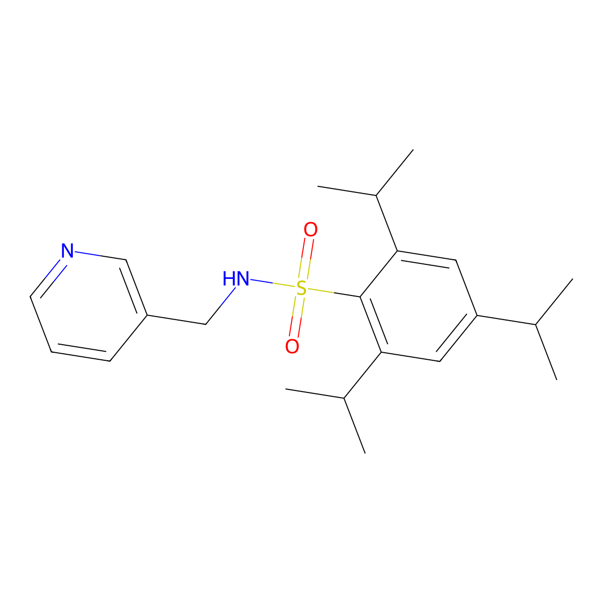 2,4,6-Triisopropyl-N-pyridin-3-ylmethyl-benzenesulfonamide molecular structure, CAS 313267-49-1