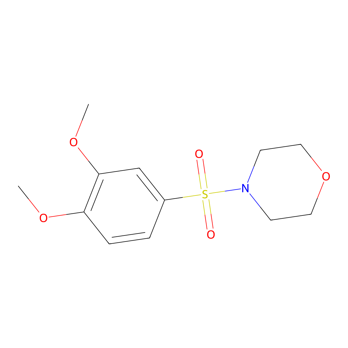 4-[(3,4-Dimethoxyphenyl)sulfonyl]morpholine molecular structure, CAS 313267-53-7