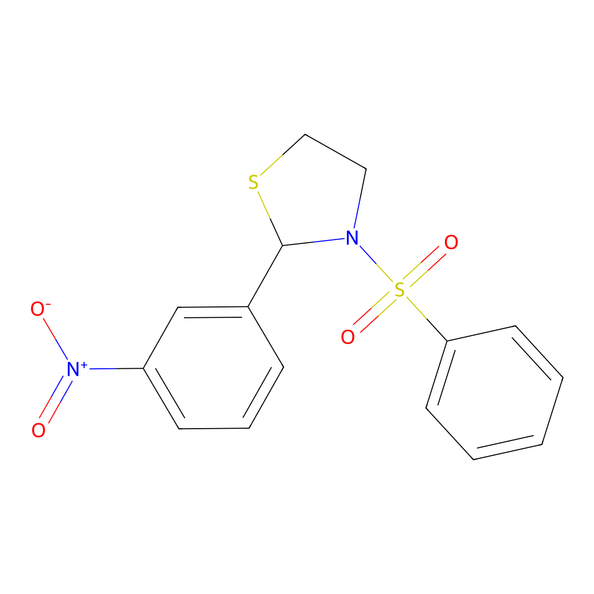 3-(Benzenesulfonyl)-2-(3-nitrophenyl)-1,3-thiazolidine molecular structure, CAS 313267-69-5