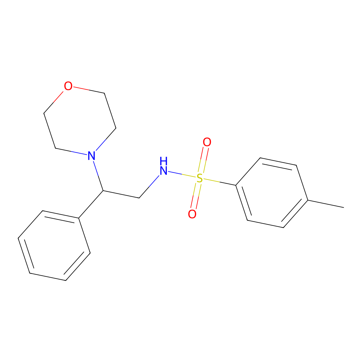 4-methyl-N-(2-morpholin-4-yl-2-phenylethyl)benzenesulfonamide molecular structure, CAS 313267-78-6