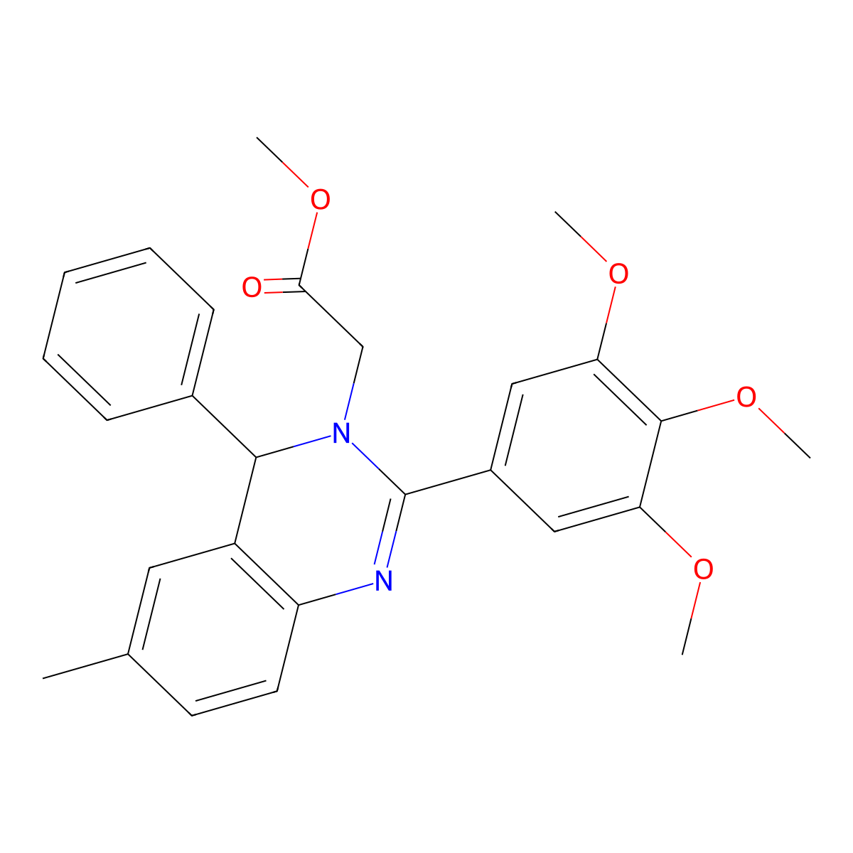 methyl 2-[6-methyl-4-phenyl-2-(3,4,5-trimethoxyphenyl)-4H-quinazolin-3-yl]acetate molecular structure, CAS 313267-96-8