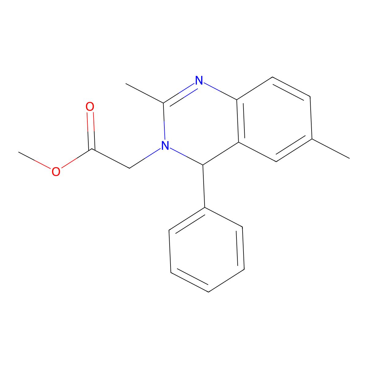 Methyl 2-(2,6-dimethyl-4-phenyl-3,4-dihydroquinazolin-3-yl)acetate molecular structure, CAS 313267-98-0