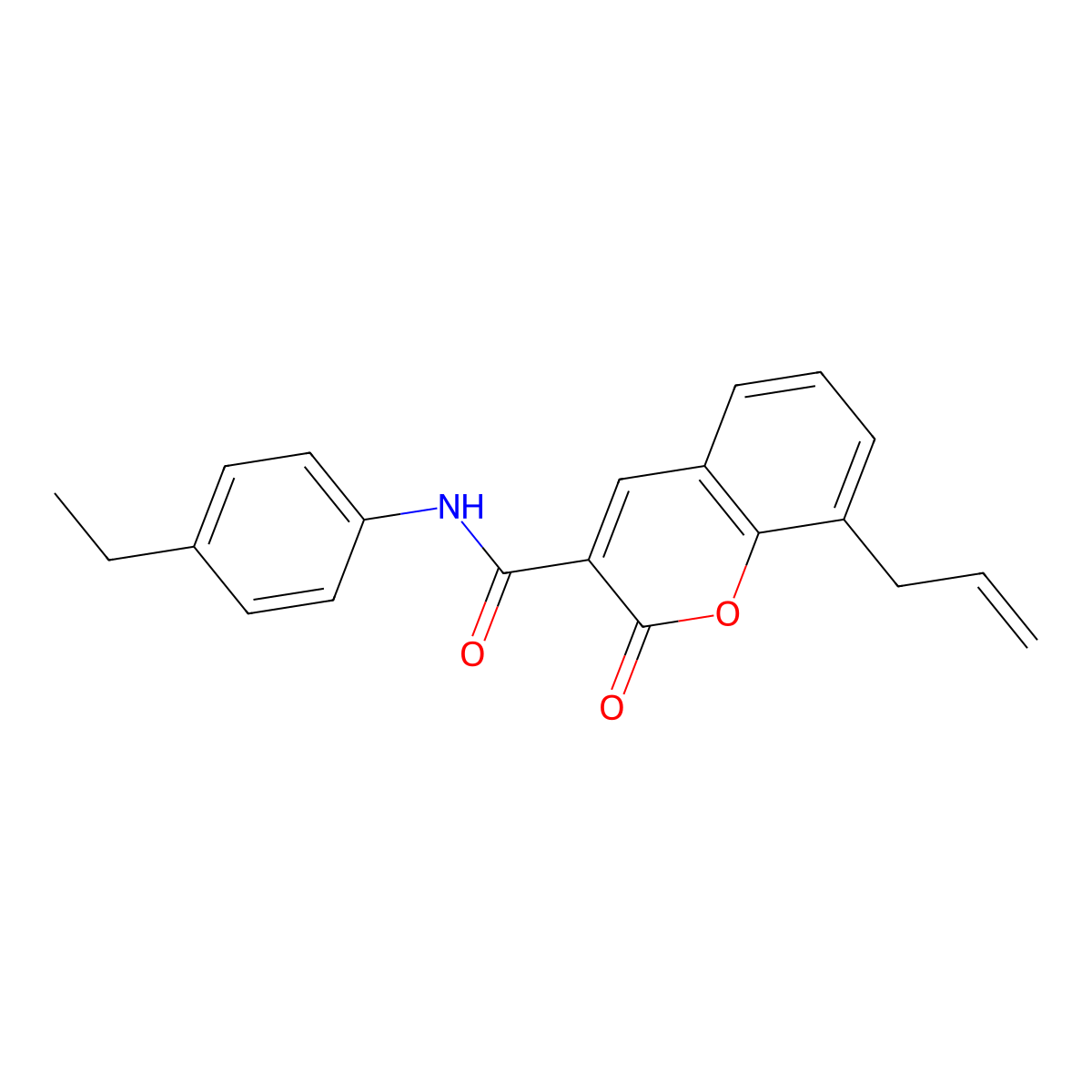 8-allyl-N-(4-ethylphenyl)-2-oxo-2H-chromene-3-carboxamide molecular structure, CAS 313268-05-2