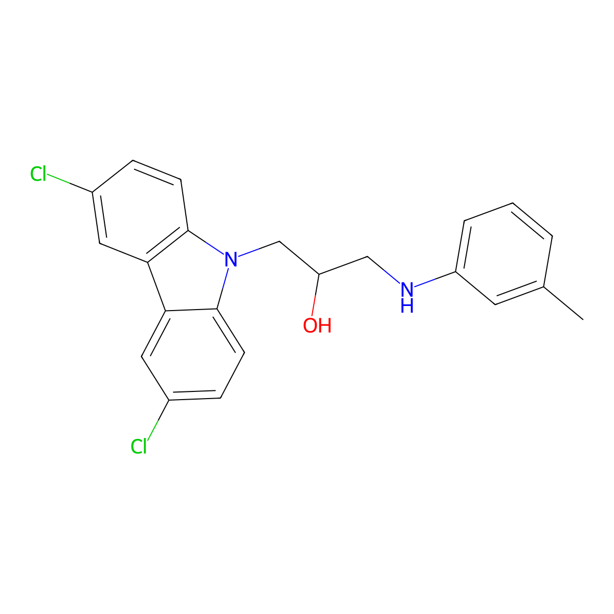 1-(3,6-dichloro-9H-carbazol-9-yl)-3-[(3-methylphenyl)amino]propan-2-ol molecular structure, CAS 313268-15-4