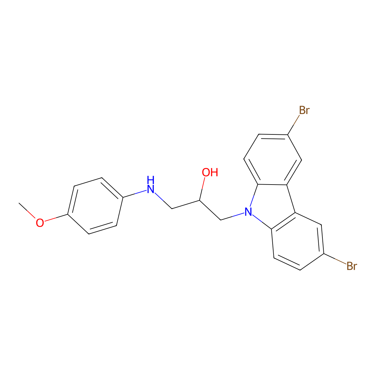 1-(3,6-dibromo-9H-carbazol-9-yl)-3-[(4-methoxyphenyl)amino]propan-2-ol molecular structure, CAS 313268-16-5