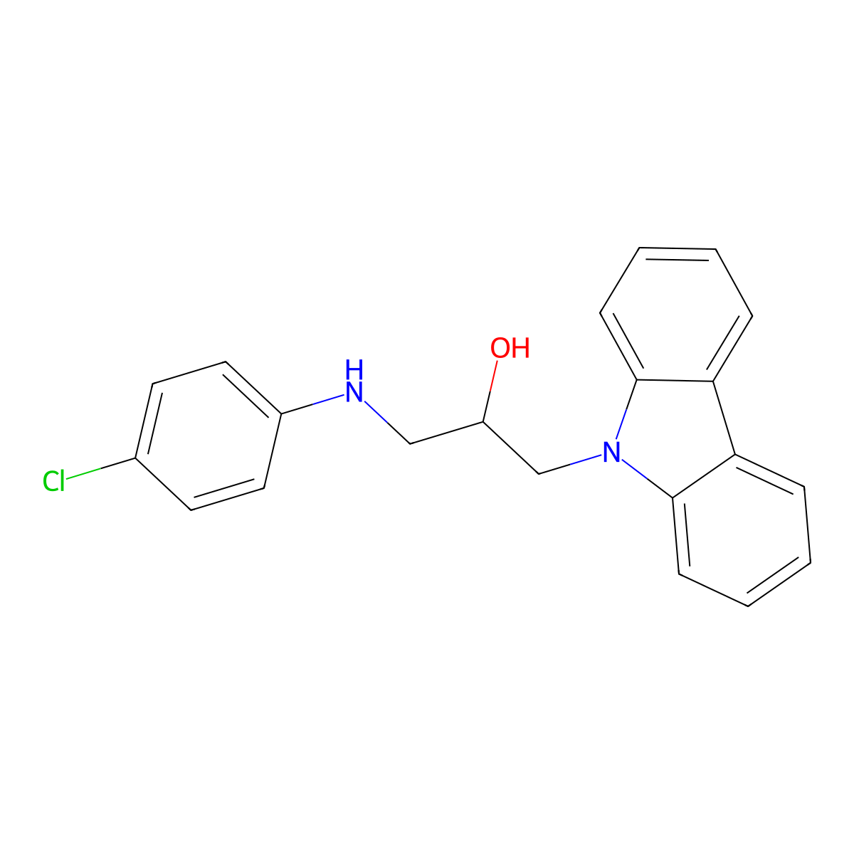 1-Carbazol-9-yl-3-(4-chloro-phenylamino)-propan-2-ol molecular structure, CAS 313268-20-1
